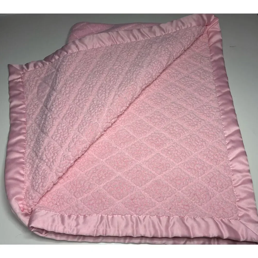 Carters Child of Mine Sweet Girl Butterfly Baby Blanket Pink Sherpa Satin Trim